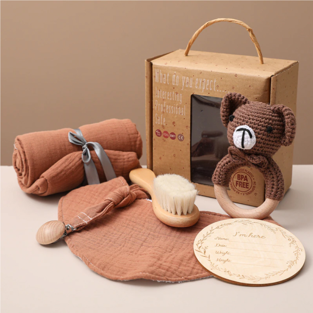 Coffret cadeau naissance point mousse 3 pièces - tilleul, Bébé