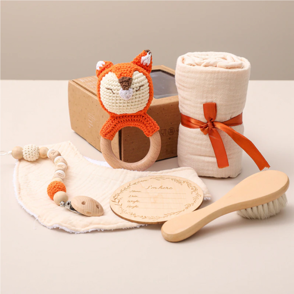 Coffret Cadeau Bain Bébé coton bio Renard - la maousse box