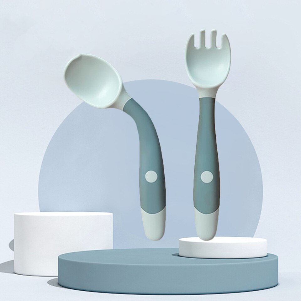 Bébé Cuillère Et Fourchette Ensemble Enfant Couverts Silicone