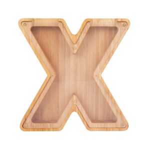 tirelire lettre transparente en bois x