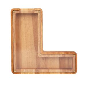 tirelire lettre transparente en bois l