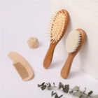 brosse et peigne bebe en bois cadeau set