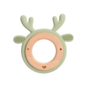 anneau de dentition animal bois silicone