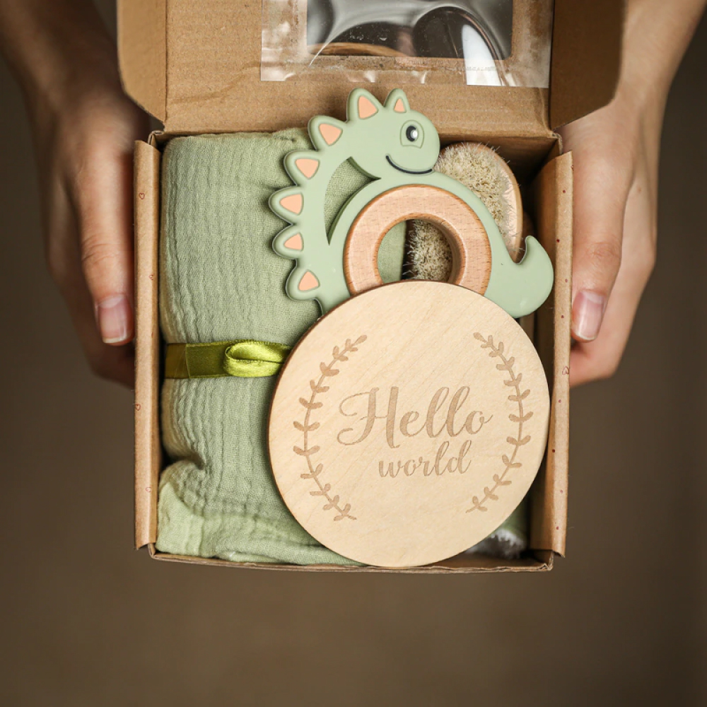 Boîte cadeau bébé - Boîte cadeau en bois - Crochet