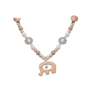 arche de poussette en bois et coton elephant
