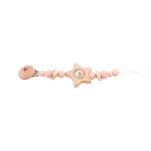attache tétine bois etoile