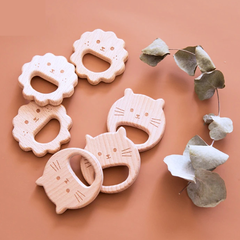 jouet de dentition en bois animaux