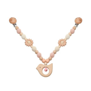 arche de poussette en bois et coton oiseau