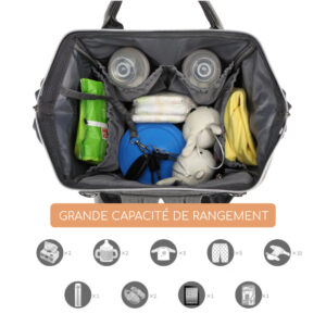 sac à dos à langer bébé grande capacité