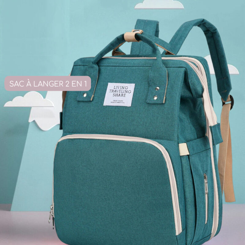 sac a langer lit bébé vert 2 en 1