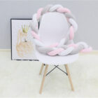 tour de lit bébé décoration chambre tresse rose et gris