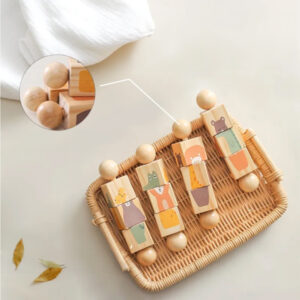 hochet montessori puzzle en bois bebe